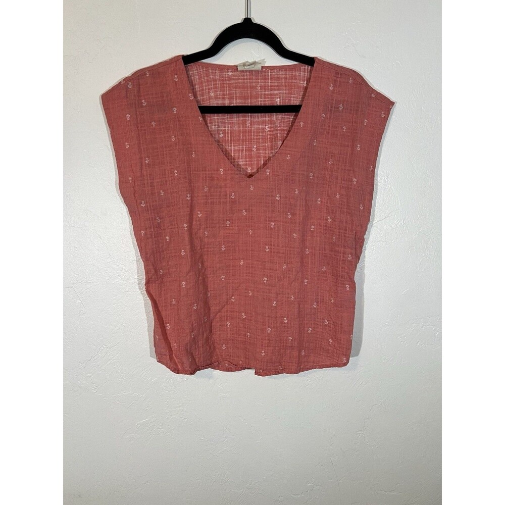 a.n.a A New Approach Coral Gauze Blouse Womens Medium V Neck Boho Top